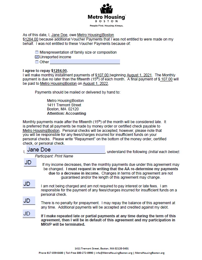 Repayment Agreements What are they and what is the process of being in