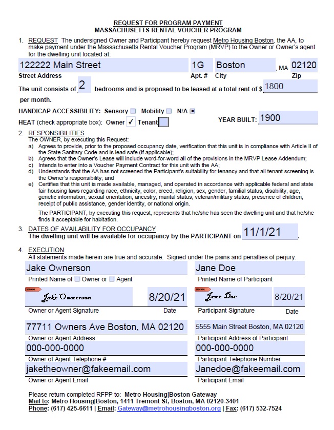 How to fill out a Request for Program Payment (MRVP) Metro Housing